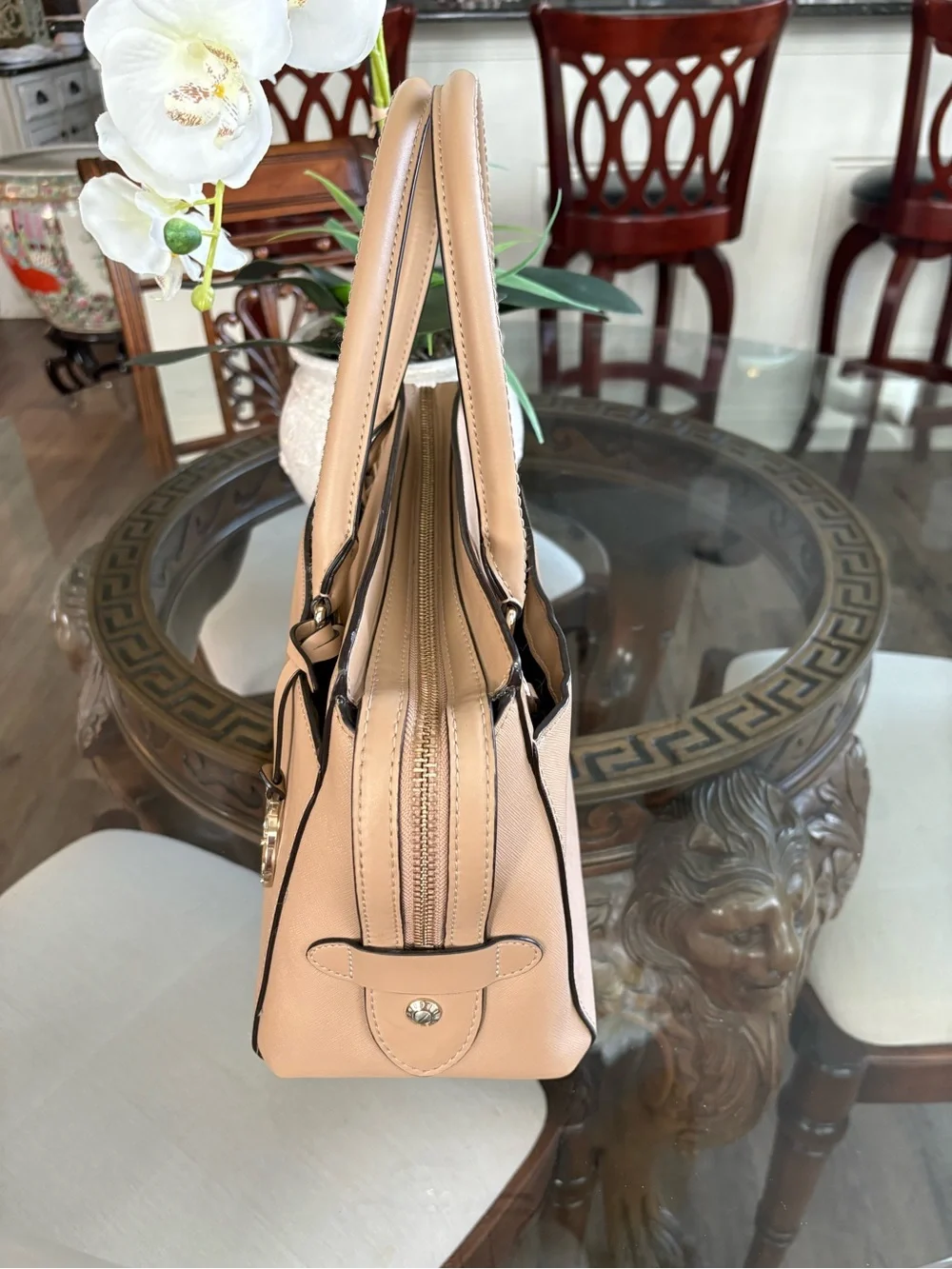 🤍🤍HENRI BENDEL WEST 57th BEIGE SAFFIANO LEATHER SATCHEL!🤍🤍